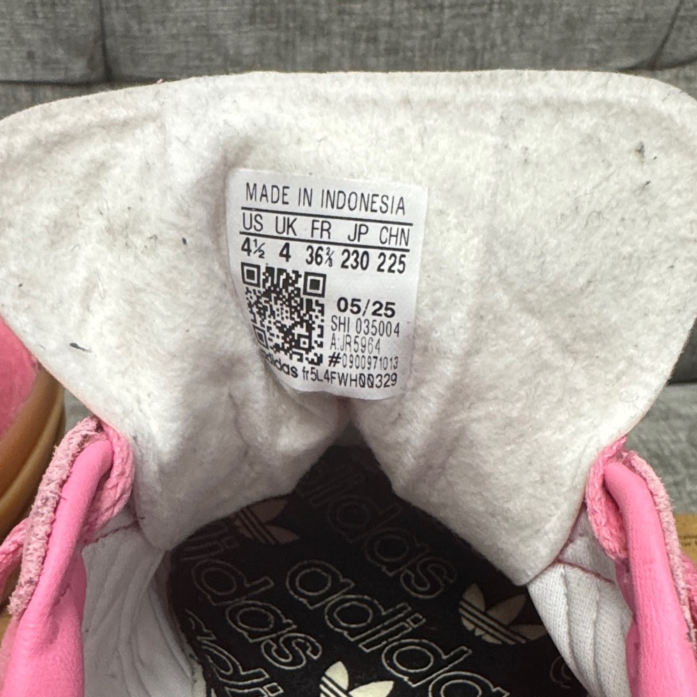 adidas Gazelle Pink Suede Low-Top Sneakers with platform Gum Sole - Picture 8 of 13